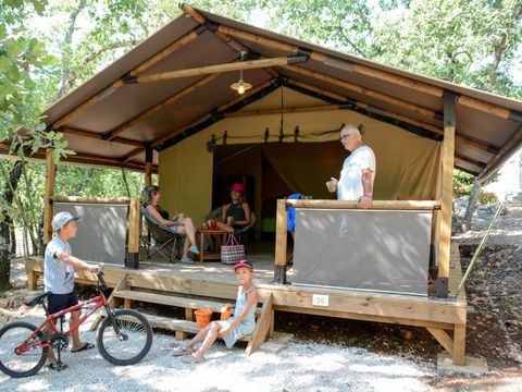 TENTE TOILE ET BOIS 5 personnes - SAFARI LODGE  sans sanitaires