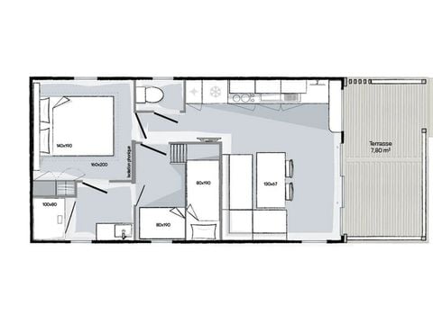 MOBILHOME 4 personnes - Mobil-home LIVING - 28m²