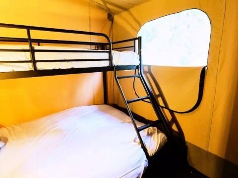 Tente en toile et en bois 5 personnes - Tente Lodge Premium 3 Pièces 5 Personnes