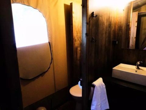 Tente en toile et en bois 5 personnes - Tente Lodge Premium 3 Pièces 5 Personnes