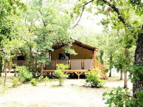 TENTE TOILE ET BOIS 5 personnes - Tente Lodge Premium 3 Pièces 5 Personnes