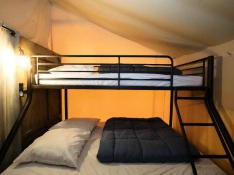 Tente en toile et en bois 5 personnes - Tente Lodge Premium 3 Pièces 5 Personnes