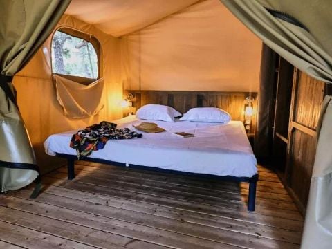 Tente en toile et en bois 5 personnes - Tente Lodge Cosy 3 Pièces 5 Personnes Sans Sanitaire