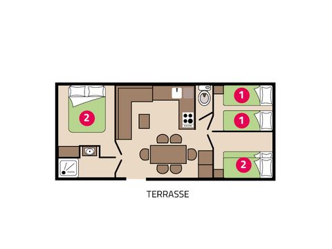 MOBILHOME 6 personnes - Famille 6 personnes