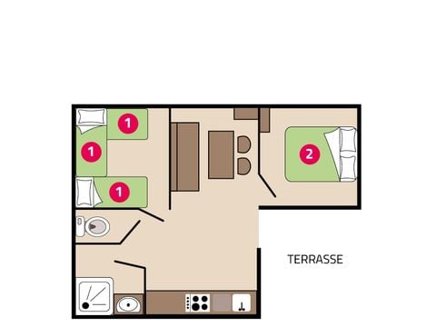 MOBILHOME 5 personnes - Loggia 5 personnes