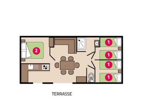 MOBILHOME 6 personnes - Clim Trio