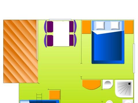 CHALET 4 personnes - STANDARD TRIANON 20m²  2 chambres - terrasse couverte