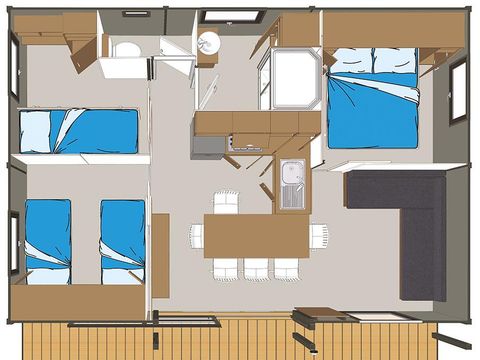CHALET 6 personnes - CONFORT EDEN 35m² - 3 chambres - terrasse