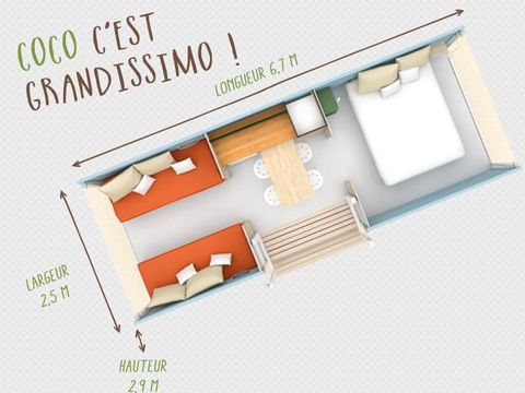 BUNGALOW TOILÉ 4 personnes - Coco Sweet (sans sanitaires)