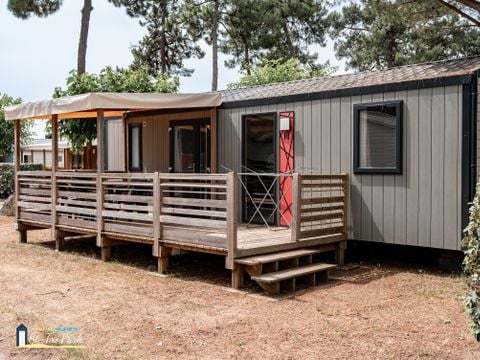 Mobilhome 6 personnes - Premium 33m² - 3 chambres - Lave Vaisselle - Lit 160 - Terrasse semi-couverte 15m²