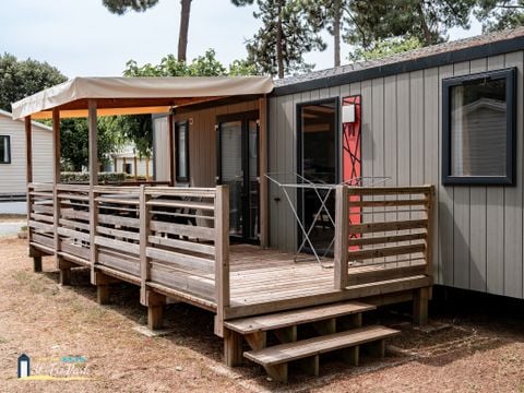 Mobilhome 6 personnes - Premium 33m² - 3 chambres - Lave Vaisselle - Lit 160 - Terrasse semi-couverte 15m²