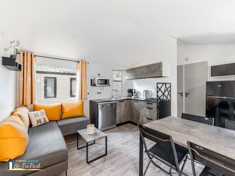 MOBILHOME 6 personnes - Mobil-home Premium 33m² (3 chambres) + Lave Vaisselle + Lit 160 + Terrasse semi-couverte 15m²