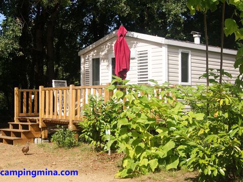 MOBILHOME 2 personnes - duo terrasse coté étang