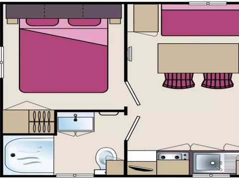 Mobilhome 2 personnes - Eco - 2 Pièces