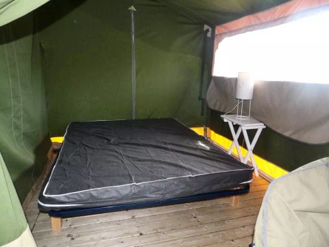 Tente en toile et en bois 5 personnes - Tente Lodge - 3 Pièces - Sans Sanitaires