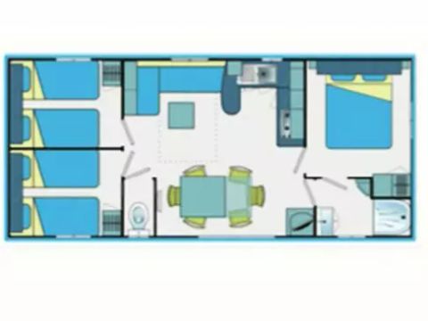 Mobilhome 6/8 personnes - Premium - 4 Pièces - Côté Etang - TV
