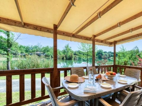 MOBILHOME 8 personnes - Mobil home Premium 4 Pièces 6/8 Personnes Côté Etang + TV