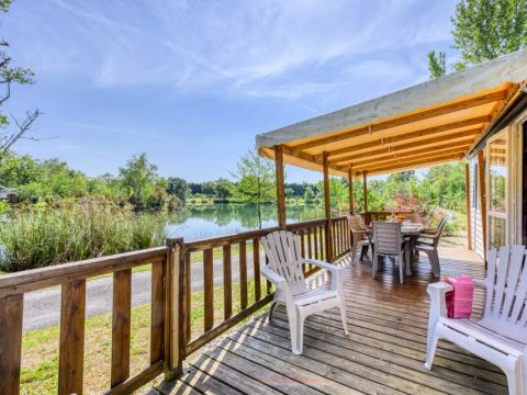 MOBILHOME 8 personnes - Mobil home Premium 4 Pièces 6/8 Personnes Côté Etang + TV