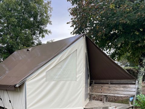 Tente en toile et en bois 5 personnes - Tente Eco Lodge - 3 Pièces - Sans Sanitaire