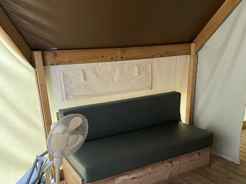 Tente en toile et en bois 5 personnes - Tente Eco Lodge - 3 Pièces - Sans Sanitaire
