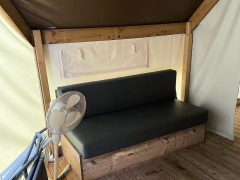 Tente en toile et en bois 5 personnes - Tente Eco Lodge - 3 Pièces - Sans Sanitaire