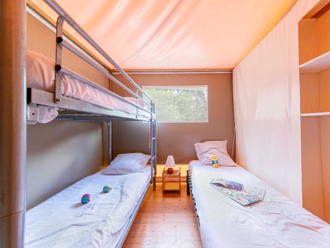 TENTE TOILE ET BOIS 5 personnes - Grand lodge 25m² (2 chambres) 5 pers