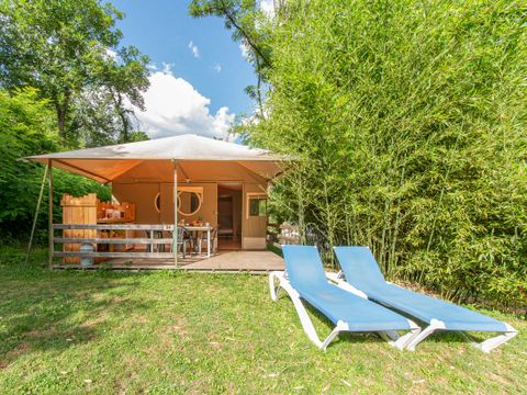 TENTE TOILE ET BOIS 5 personnes - Grand lodge 25m² (2 chambres) 5 pers