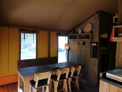 Tente 4 personnes - Tente Safari 4 Pièces 6 Personnes Climatisé