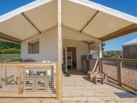 TENTE TOILE ET BOIS 5 personnes - Lodge 2 chambres sans salle de bain