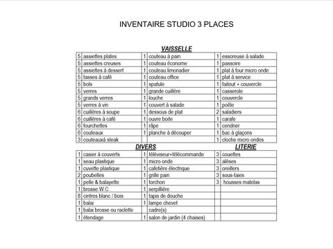 STUDIO 3 personnes - BALCON TV