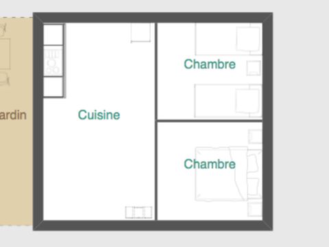 Tente en toile et en bois 4 personnes - SAHARI - sans sanitaires