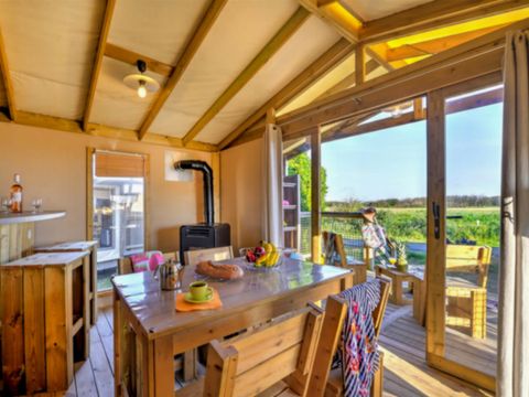 Tente en toile et en bois 4 personnes - LODGE PREMIUM SWEET