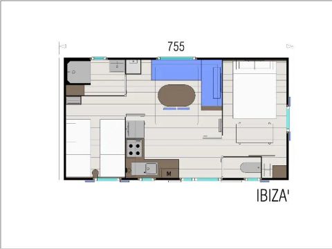 Mobilhome 4 personnes - CONFORT 27M²