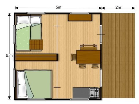 TENTE 5 personnes - WOODY sans sanitaires