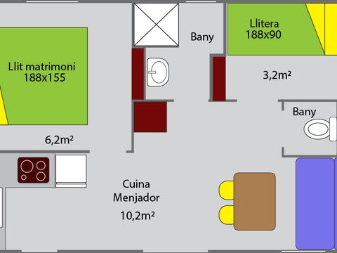 MOBILHOME 4 personnes - BASIC COMPACT FAMILY