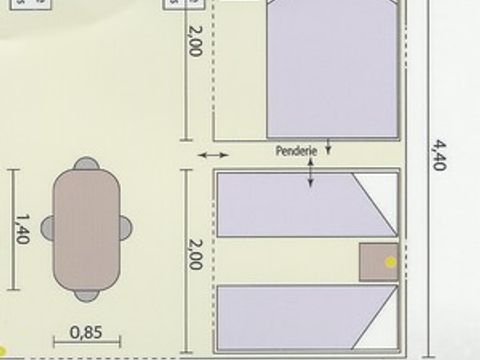 BUNGALOW TOILÉ 4 personnes - Bungalow-Toilé- 2chambres-4 pers - terrasse dallée