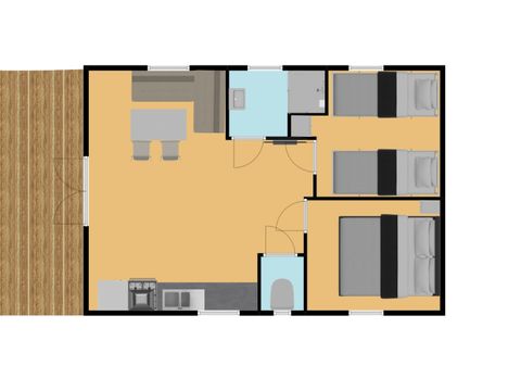 MOBILHOME 4 personnes - Pommier avec vue sur la rivière