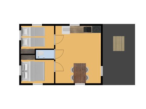 Tente en toile et en bois 4 personnes - Tente Safari Cocotier