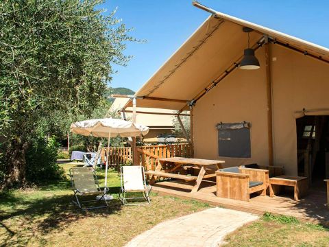 Tente en toile et en bois 5 personnes - Safari Lodge