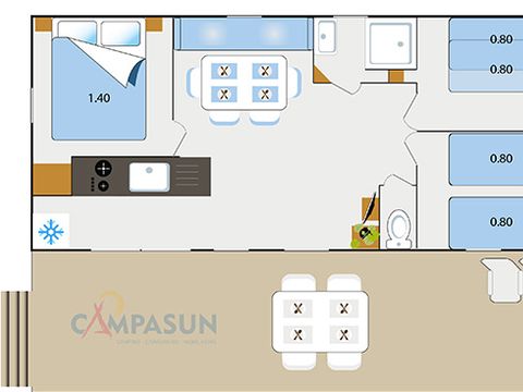 Mobilhome 6 personnes - Provence - 32m² - 3 chambres