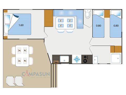 MOBILHOME 4 personnes - Mobil home Cassis - 28 m² - 2 chambres