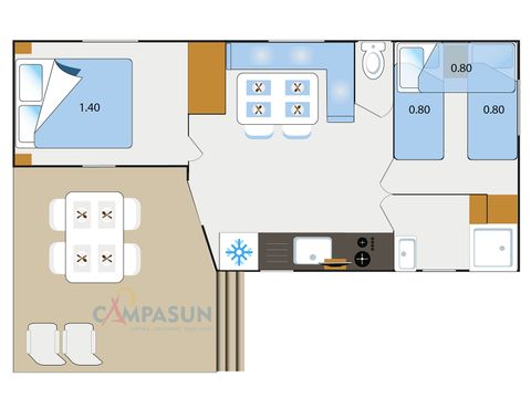 MOBILHOME 4 personnes - Mobil home Saint-Cyr - 26m² - 2 Chambres