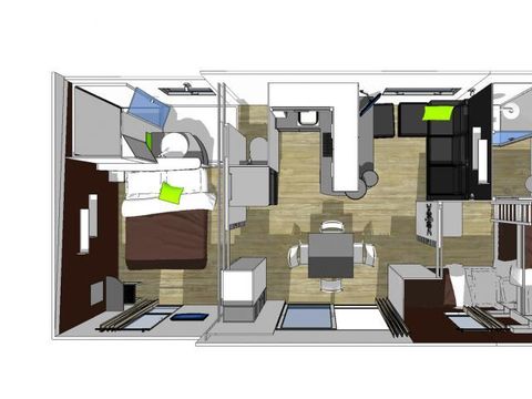 MOBILHOME 5 personnes - MH2 VIP TAOS 35 m²