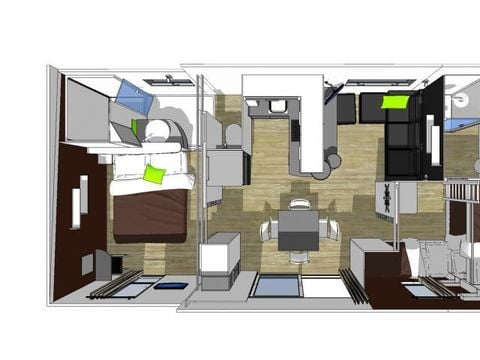 MOBILHOME 5 personnes - MH2 VIP TAOS 35 m²