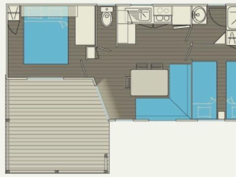 MOBILHOME 4 personnes - MH2 VIP PACIFIQUE 30 m²