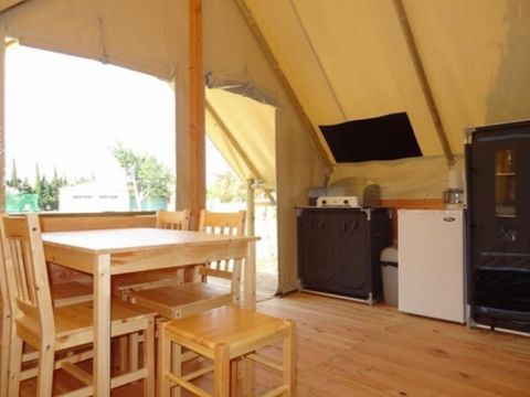 TENTE TOILE ET BOIS 5 personnes - Tente Lodge Sans sanitaire - arrivée le samedi en haute saison