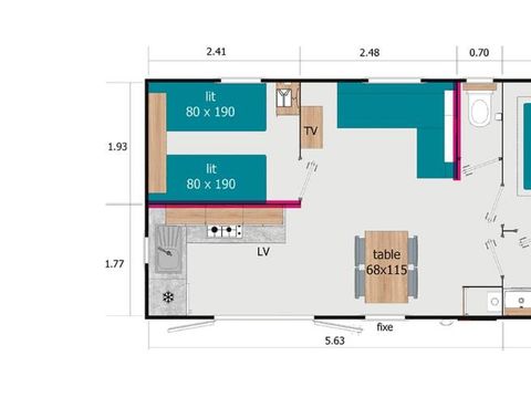 MOBILHOME 4 personnes - 2 CHAMBRES