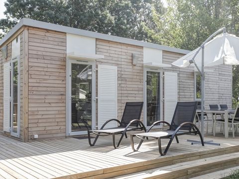 MOBILHOME 4 personnes - Premium 40m² 2 chambres + CLIM + TV + terrasse panoramique + draps + serviettes