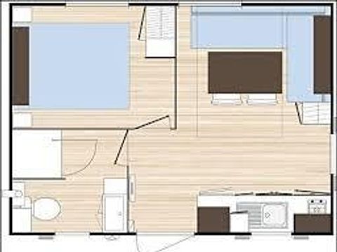 MOBILHOME 2 personnes - Mobil-home Standard 18m² 1 chambre + terrasse semi-couverte