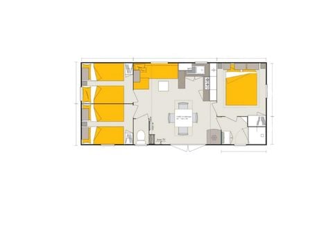MOBILHOME 6 personnes - Mobil-home Confort 35m² 3 chambres + terrasse semi-couverte + TV + lave-vaisselle